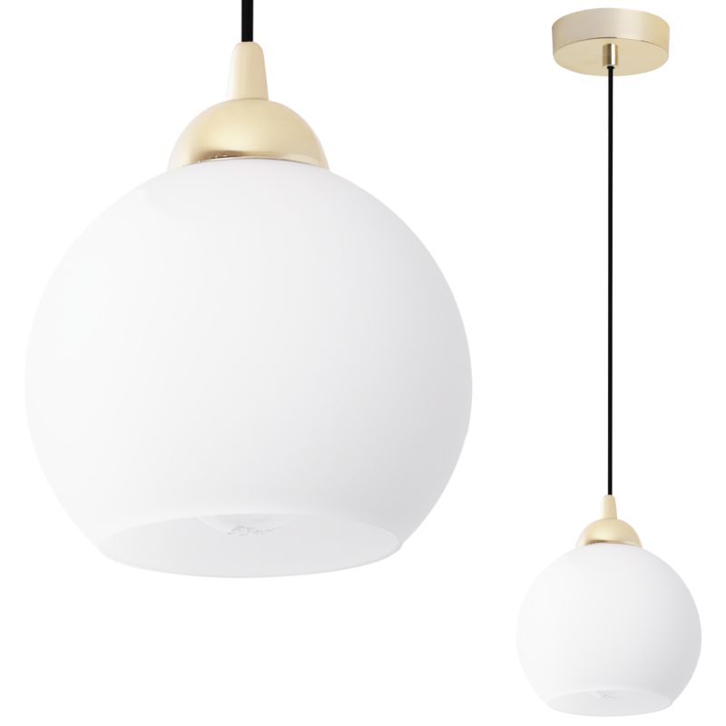Lampa sufitowa wisząca Light Home LH Eliza White linka czarna 1x E27 biały/złoty 1szt.