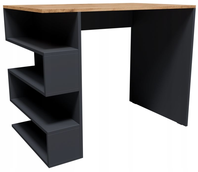 Biurko Matkam CR3-STERN T-12 z regałem półkami 90cm grafit-wotan 1 szt.