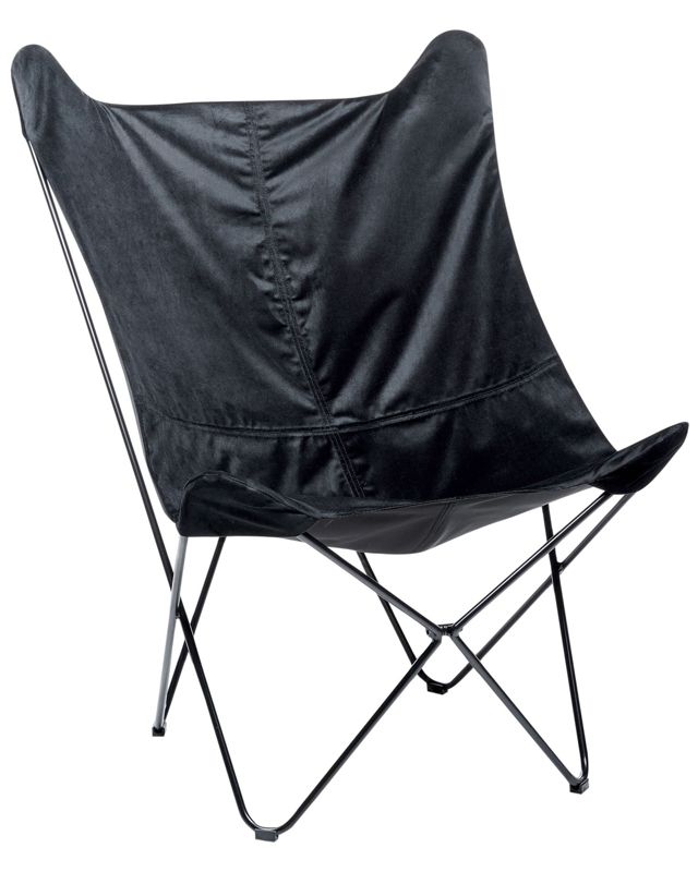 Fotel Nybro Welur Czarny 1 szt.