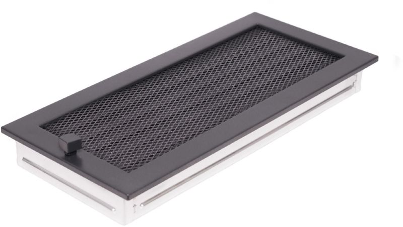 Kratka kominkowa grafit z żaluzją 17 x 37 cm