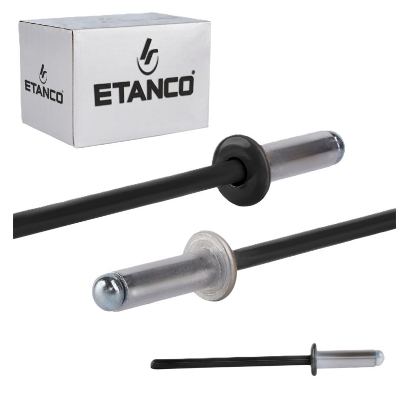 Nity otwarte aluminiowe Etanco Lakierowane RAL 9005 4,0x12 mm 500szt