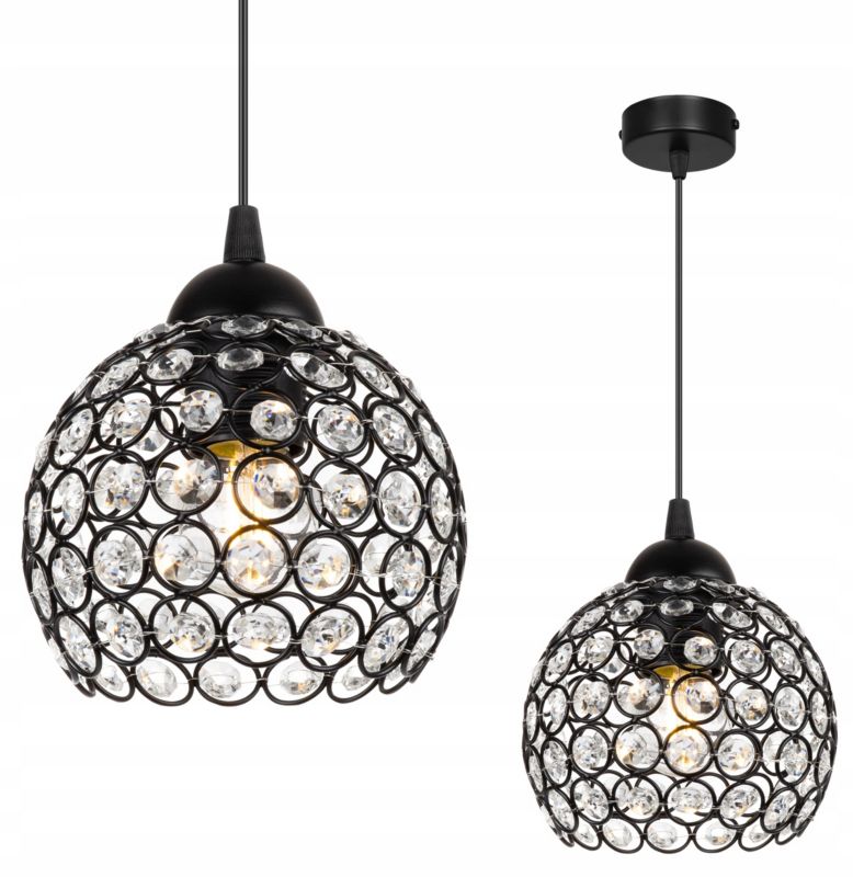 Lampa sufitowa wisząca Light Home LH Crystal 1x E27 60W czarny 1szt.