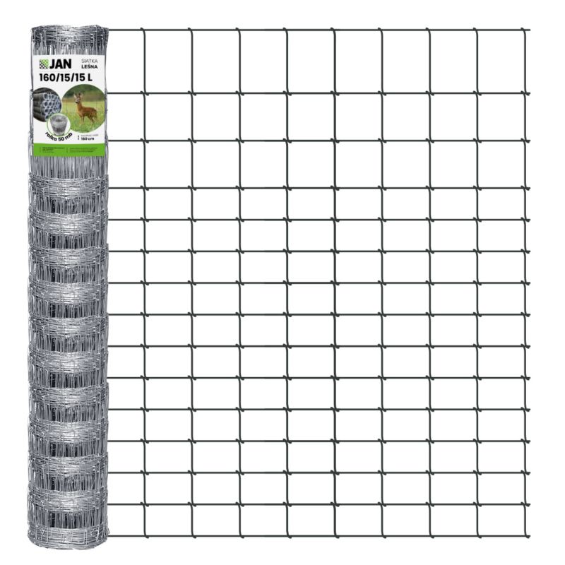 Siatka leśna ogrodzeniowa Z.P.H. JAN 160/15/15 l 50m budowlana na jelenie sarny 1 szt.