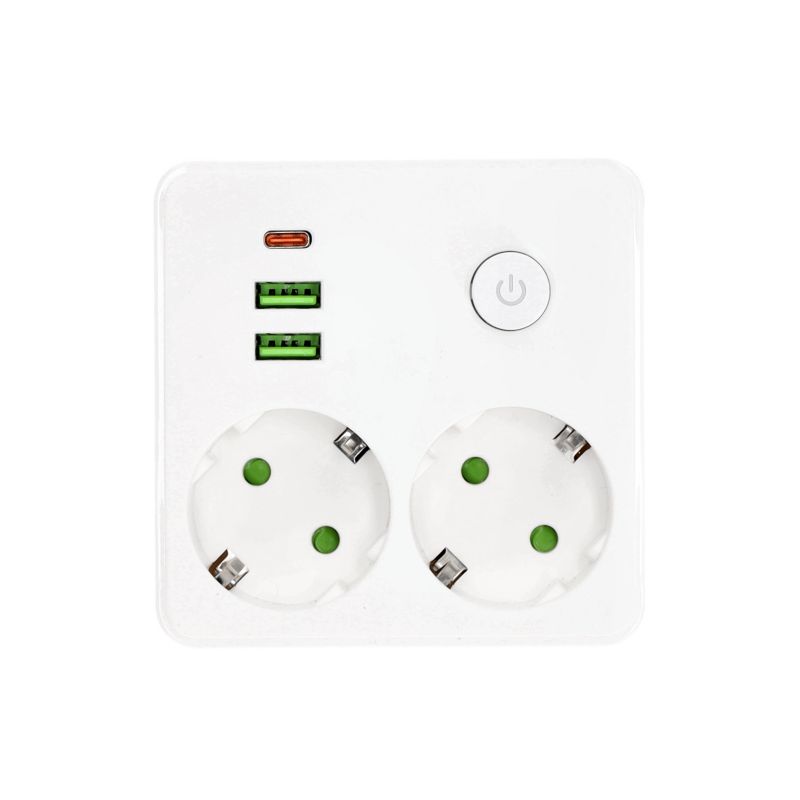 Rozgałęźnik z usb Kobi 2gn+2usb 1usb-c biały 1szt.