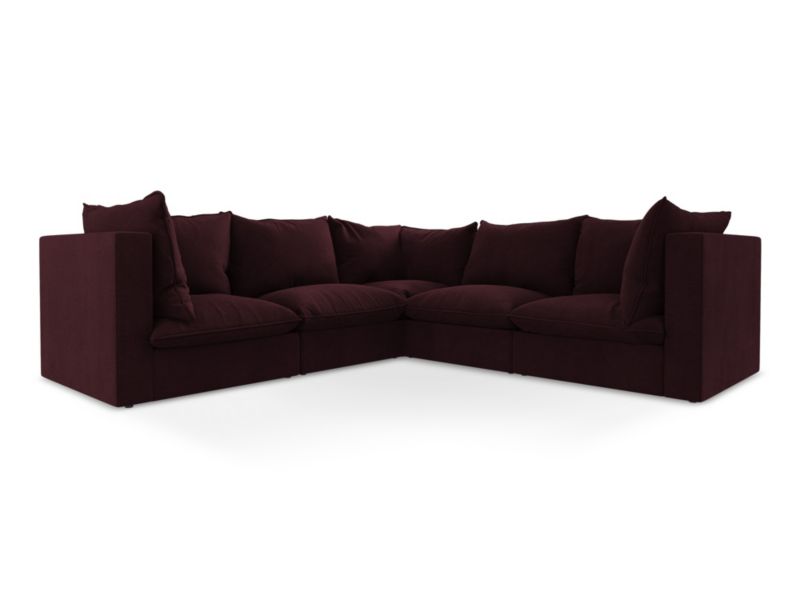 Modułowy narożnik LaMiaSofa RAVENNA z tkaniny strukturalnej 255x255 cm bordo 1 szt.