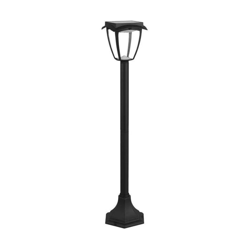 Lampa ogrodowa stojąca solarna V-TAC 984 czarna LED 2W 3000K-6000K 110lm IP44 wym: 17,5 x 17,5 x 92 cm - 1 szt.