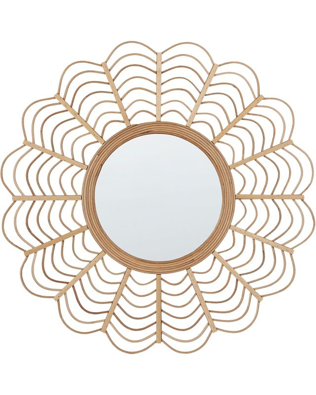 Lustro ścienne Tumbit 60 cm 60 cm Drewno bambusowe Naturalny 1 szt.