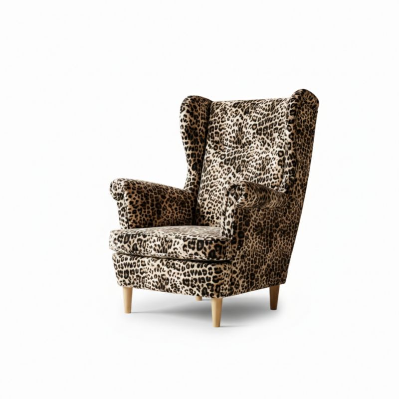 Fotel uszak pantera wzór modny nowoczesny panterka Ari Print Family Meble 1szt.