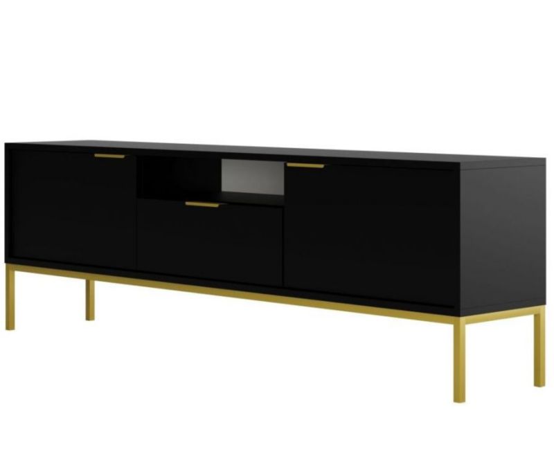 Szafka RTV Kocot Meble AUSTIN 175 czarna/złota 1 szt.