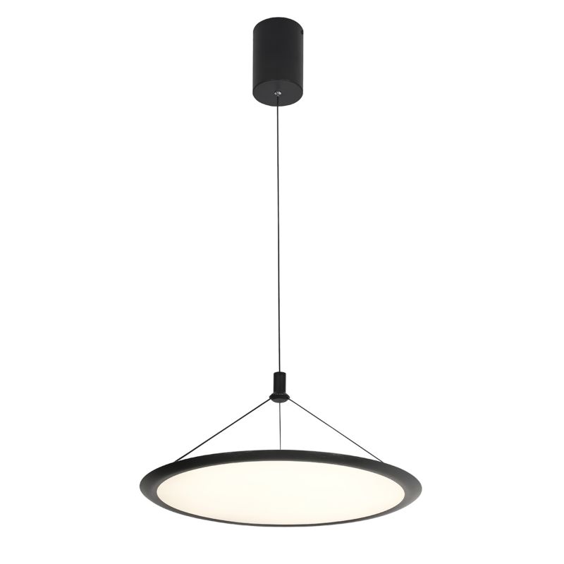 Lampa wisząca płaski klosz Italux Cabras czarna LED 30W 3000-4000-6000K 3800lm IP20 - 1 szt.