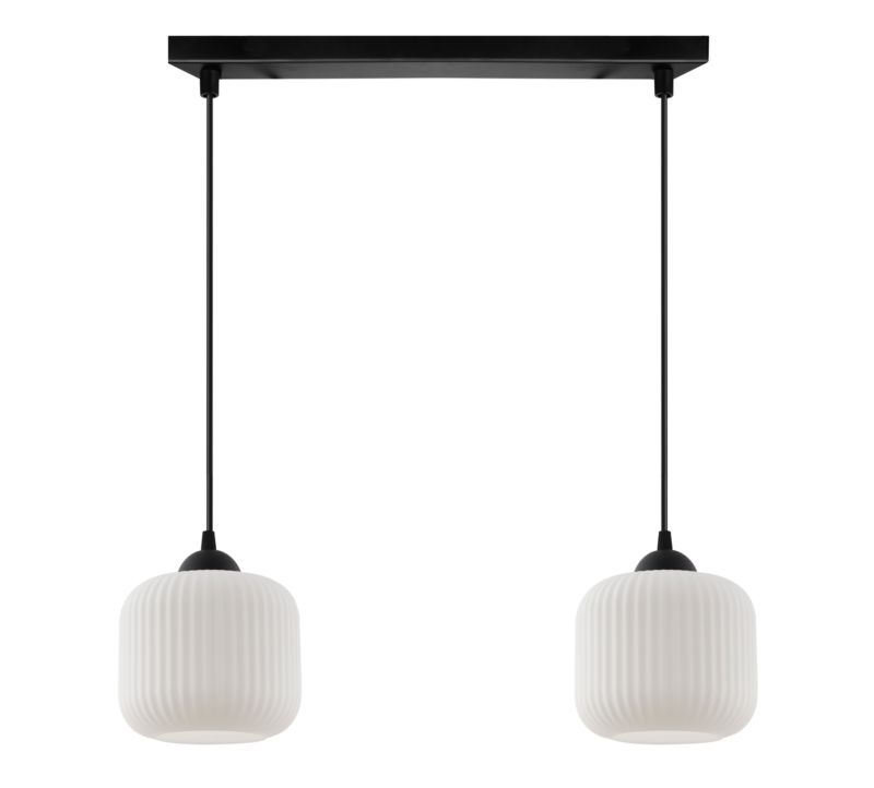 Lampa sufitowa wisząca Light Home LH Riffle Walec 2x E27 60W czarny 1szt.