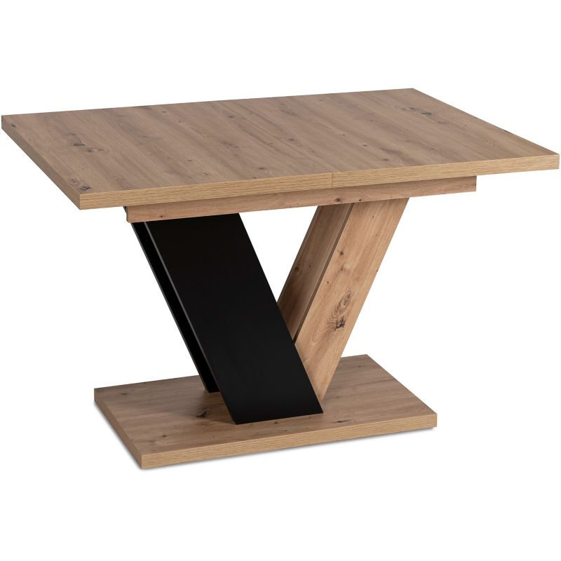 Stół Rozkładany 120/160 Nowoczesny Salon Jadalnia Dąb Artisan Czarny CLARK