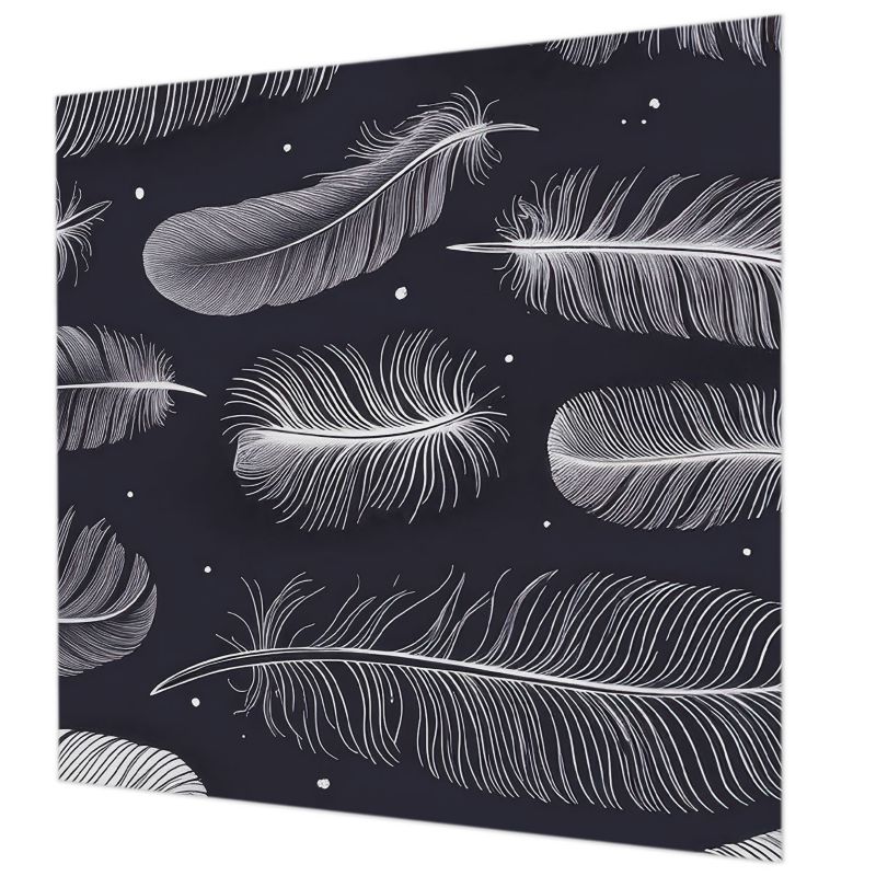 Dekoracyjna Tapeta Do Sypialni Tulup 250x250 cm Subtelne Pióra Do Sypialni, Do Salonu, Do Biura 1 szt.