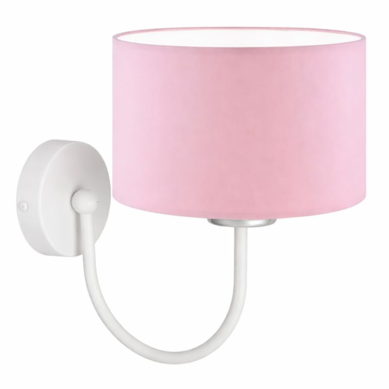 Kinkiet Volta Light Factory Scoro Biały/Różowy Abażur 1xE27 1szt.