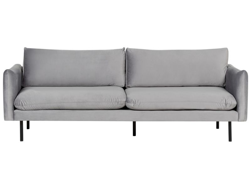 Sofa welurowa 3-osobowa szara Vinterbro 1 szt.