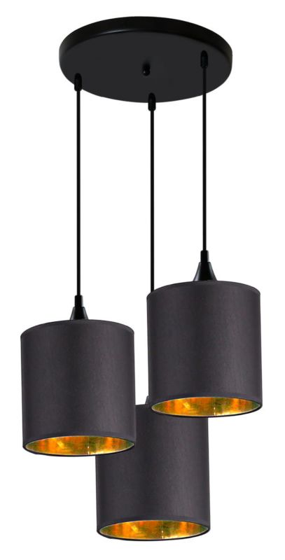 Lampa sufitowa wisząca Candellux Long 3969 czarno-złota szerokość 40 cm 3xE14 x 40W 1 szt.