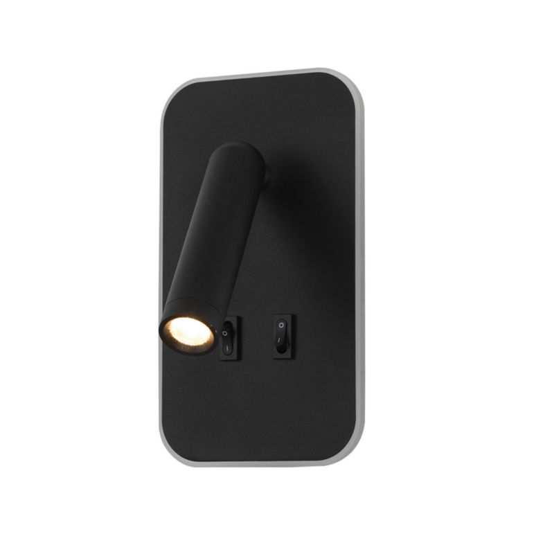 Kinkiet Italux DORIA z włącznikiem czarny LED 2x8W 559lm Ciepła biel IP20 -1 szt.