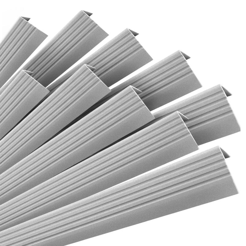 Profil schodowy antypoślizgowy PVC 50x42 mm QUEST, samoprzylepny nosek schodowy, 100 cm, srebrny, 10 szt