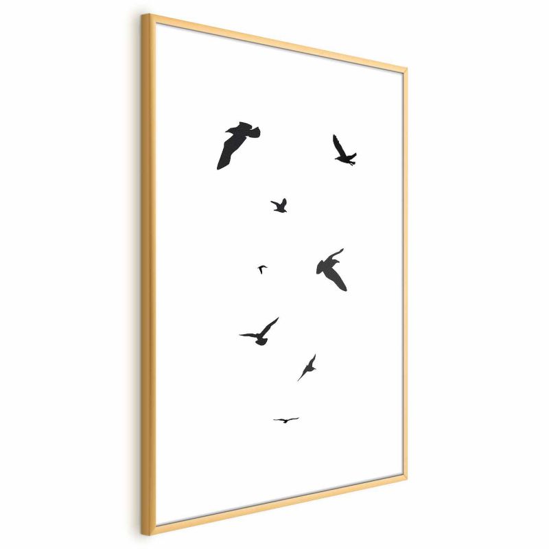 Plakat Artgeist Wieczorny lot 21x30 cm z ramą złotą z marginesem 1 szt