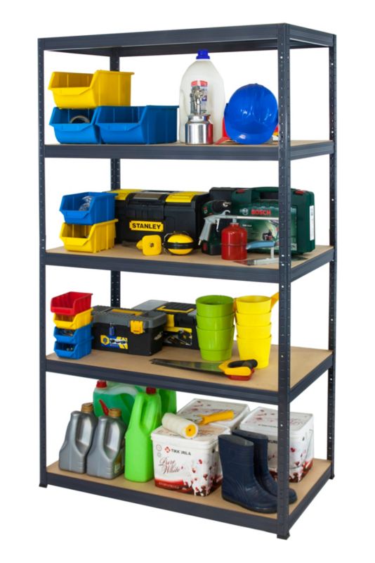 Regał metalowy MODO24 magazynowy grafit premium helios 213x150x40cm 5 półek po 175 kg 1 szt.