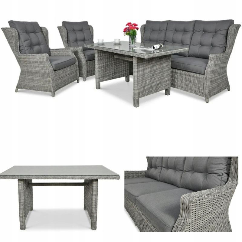 Zestaw Mebli Ogrodowych Focus Garden Wypoczynkowych Technorattan Trivento Sofa Fotele 1 szt