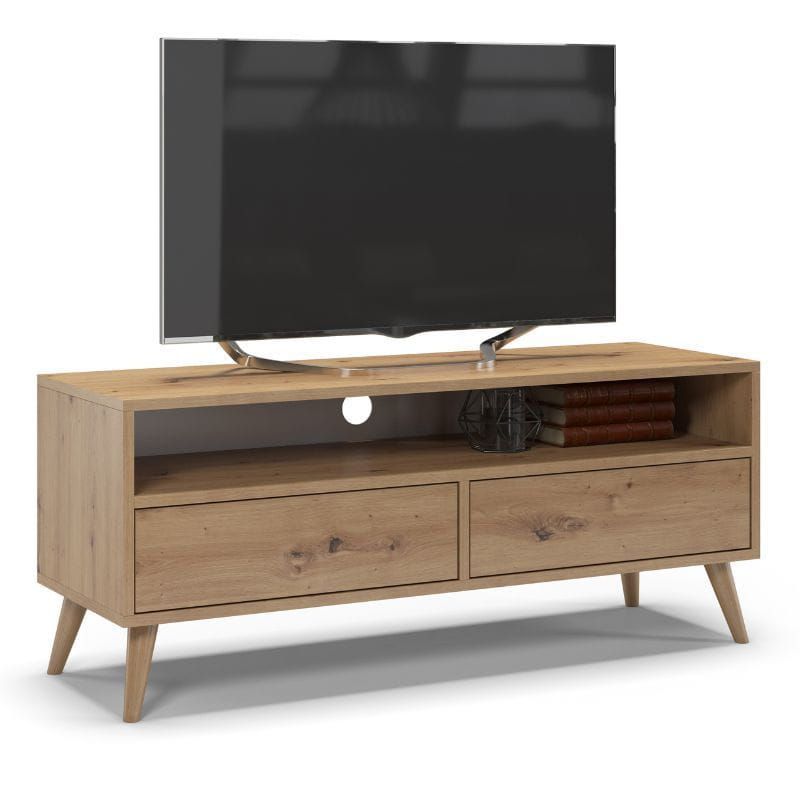 Szafka rtv TYLETEGOTU na nóżkach SKAND dąb 1 szt