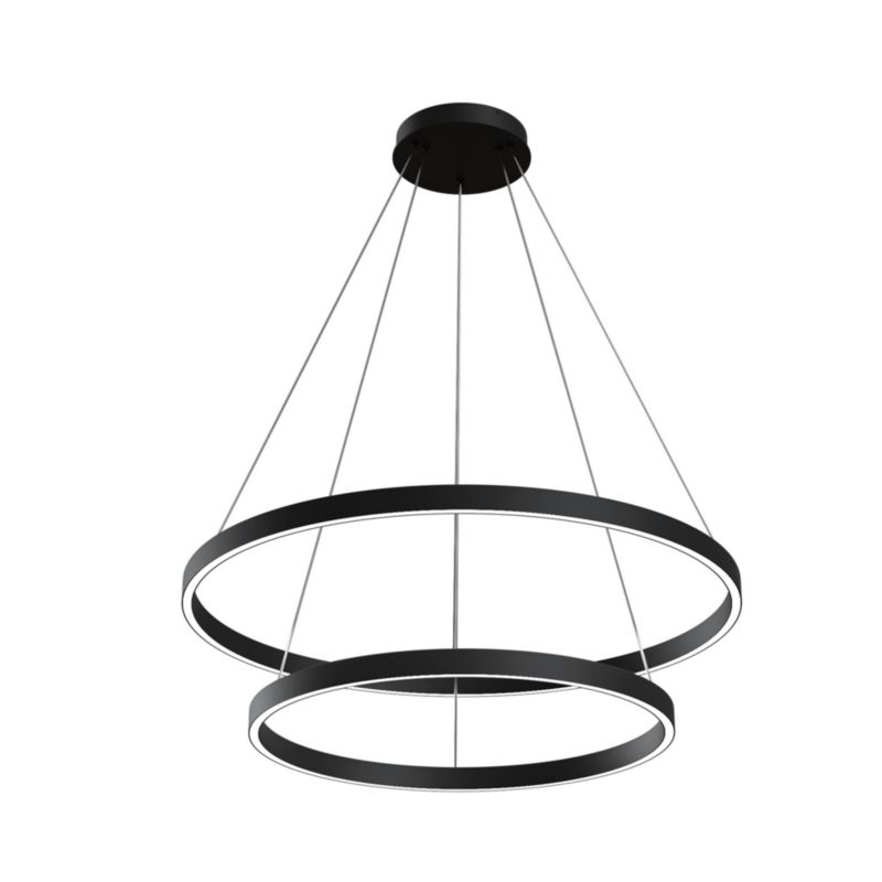 Lampa wisząca Maytoni Rim czarno-biała nowoczesna 2 ringi wbudowany LED 88W 1 szt.