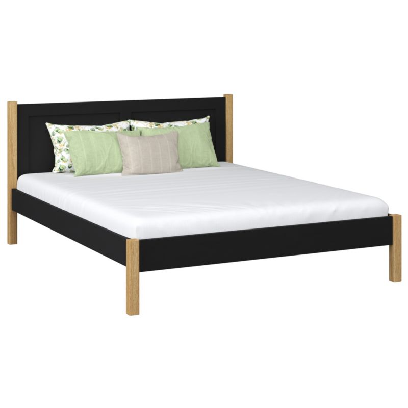 Drewniane łóżko N-WOOD podwójne N02 czarno dębowy 200x200 1szt.