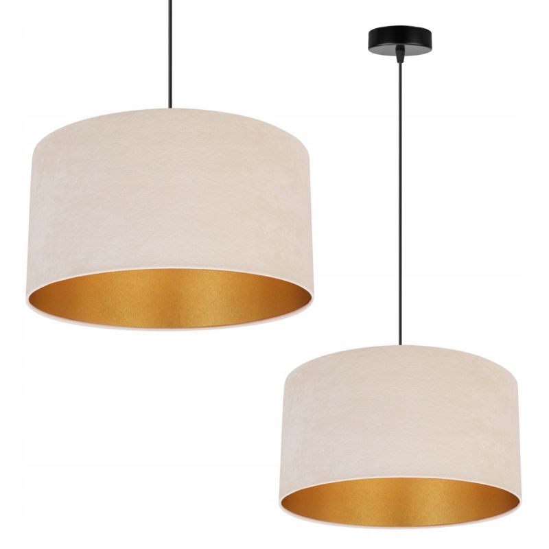 Lampa sufitowa wisząca Light Home LH Mediolan Welur 1x E27 60W kremowy/złoty 35cm 1szt.