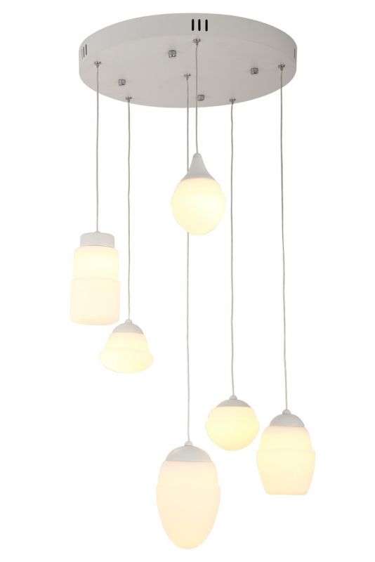 Lampa sufitowa różnokształtne klosze Maxlight MULTI6 biała LED 5W biały ciepły 3000KK 2040lm IP20 - 1 szt