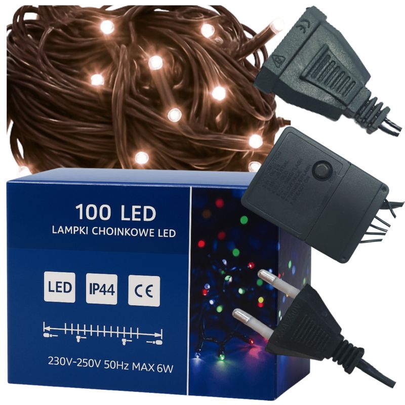 Lampki choinkowe 100 LED MODO24 biały ciepły do wnętrz i ogrodu 1 kpl