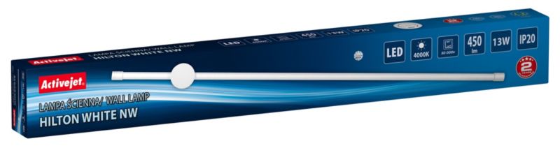 Lampa ścienna LED Activejet AJE-HILTON White NW biały Neutralny 1 szt