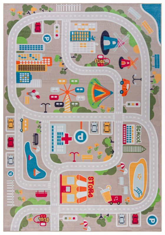 Dywan Wewnętrzny BELLO VIA TIPI Prostokąt Mazovia 120 x 170 cm Kolorowy Motyw Ulice 1 szt.