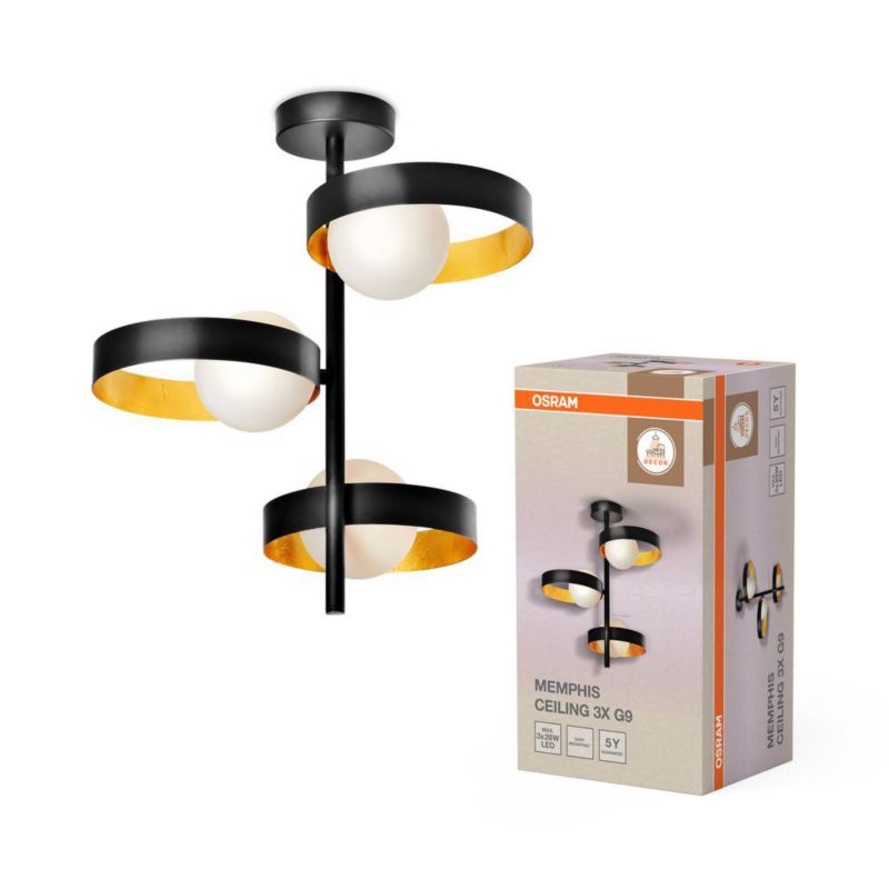 Lampa Osram Oprawa Sufitowa Natynkowa 3x G9 Dekoracyjna Czarny 1 szt.