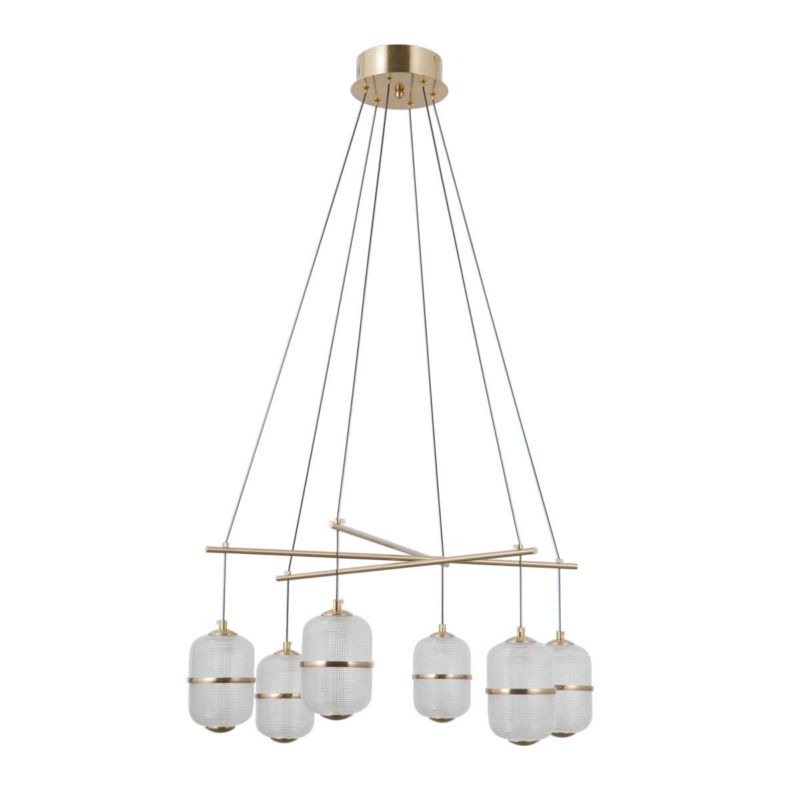 Lampa wisząca Italux ALANI złota 6 x LED 32W 2496lm wym:110x66x66cm IP20 -1 szt.