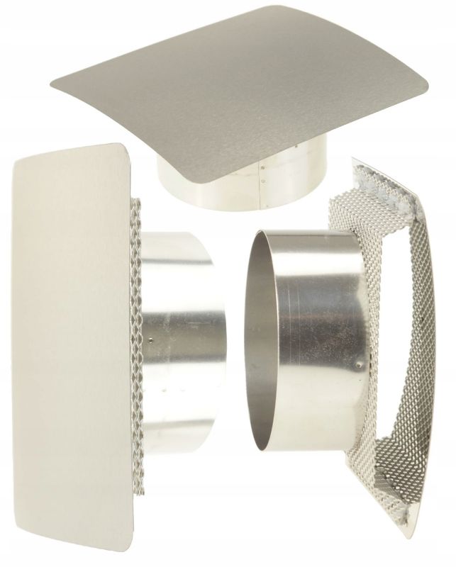 Kratka Wentylacyjna FEINZ Wypukła Na Rurę Fi 100 Z Maskownicą Inox Szczotkowana 1 szt.