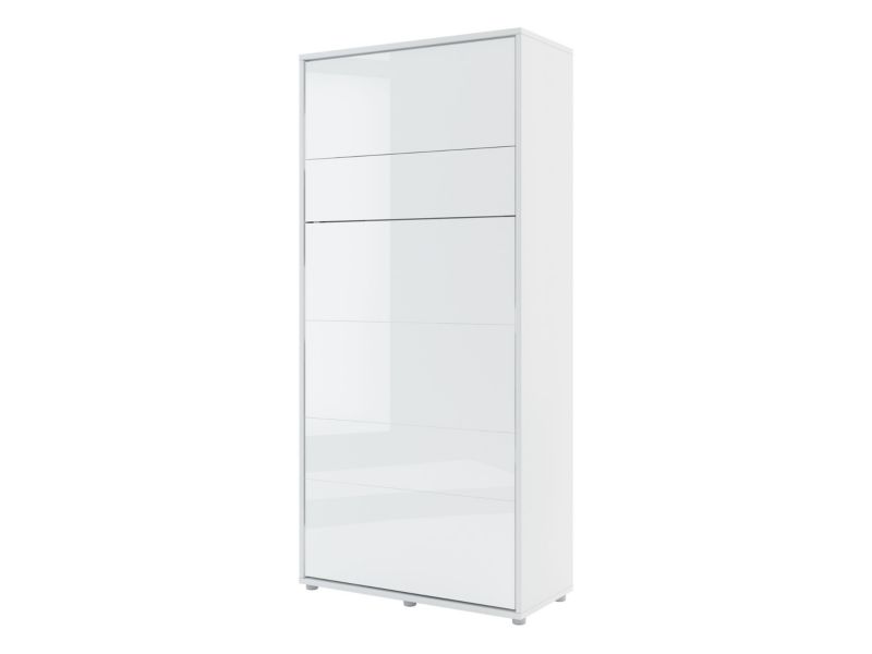 Półkotapczan Bed-Concept BC-03 90x200 z lampkami i oświeleniem LED biały/biały połysk 1 szt.