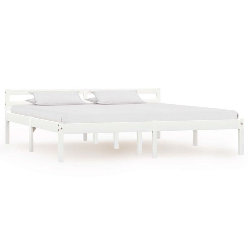 Rama łóżka z litego drewna VidaXL biała 180 x 200 cm 1 szt.