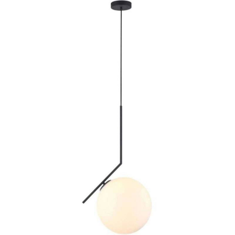 Lampa wisząca biała kula Italux Mondo czarna 1xE27x11W IP20 wym:102x38,5x30cm - 1 szt.