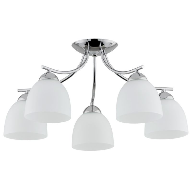 Lampa sufitowa Alfa Ajax chromowana biała wym: 28 x 53 x 53 cm 5xE27 x 15W 1 szt.