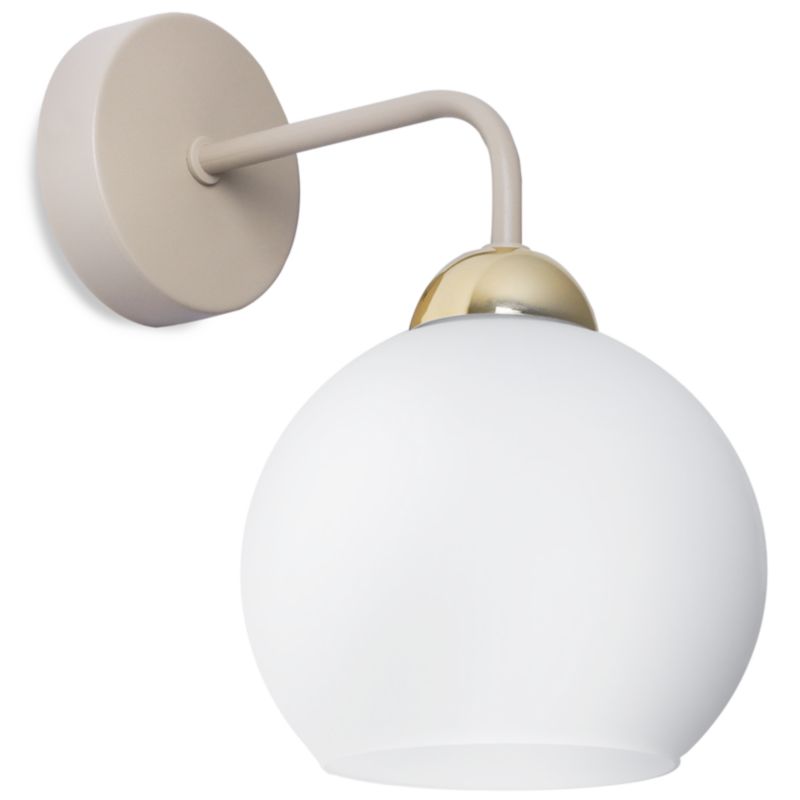Lampa ścienna kinkiet Light Home LH Modena 1x E27 niska kaszmirowy/biały/złoty 1szt.