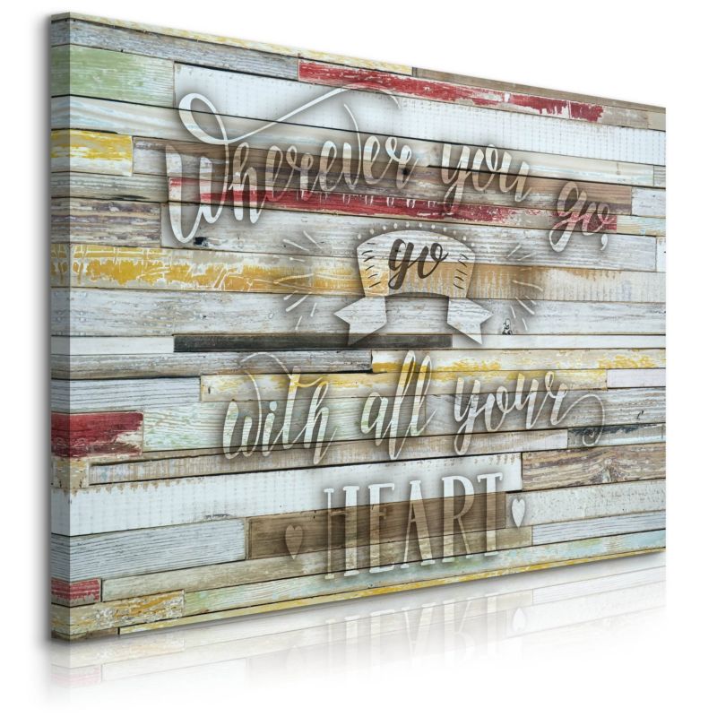 Obraz Muralo Do Sypialni Salonu Deski Cytat Napis Motywacyjny Styl Boho 90x60 cm 1 szt.