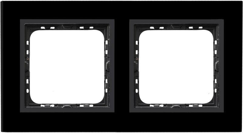 Ramka podwójna Ospel As szkło czarne