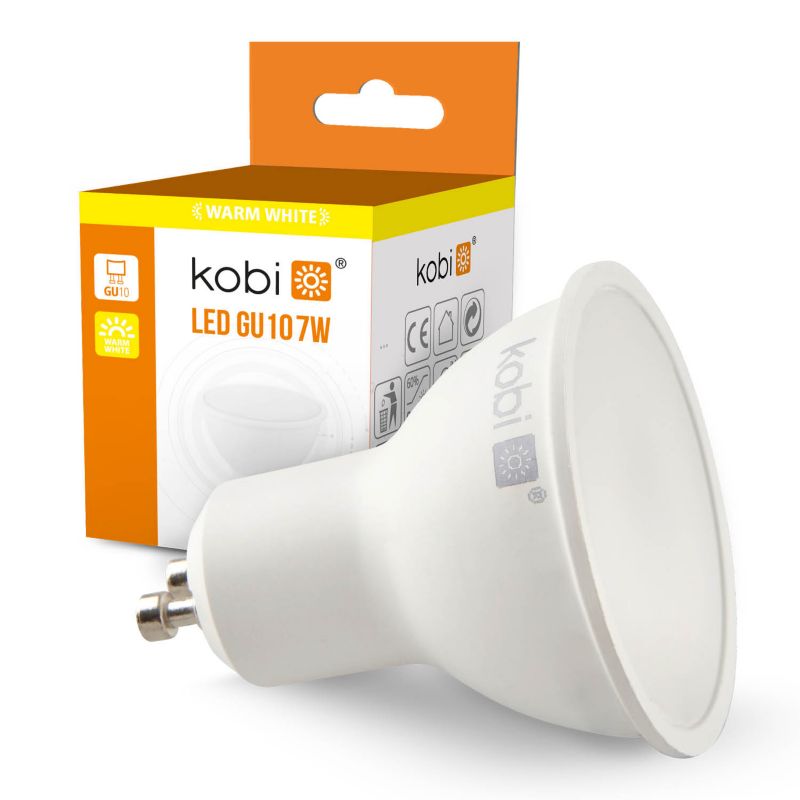 Żarówka LED GU10 7W Kobi barwa ciepła 3000K 10szt.