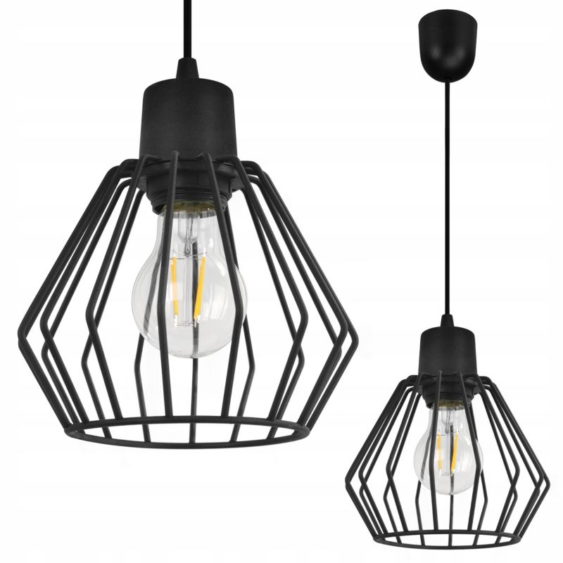 Lampa sufitowa wisząca Light Home LH Nuvola 1x E27 60W podstawa plastikowa czarny 1szt.