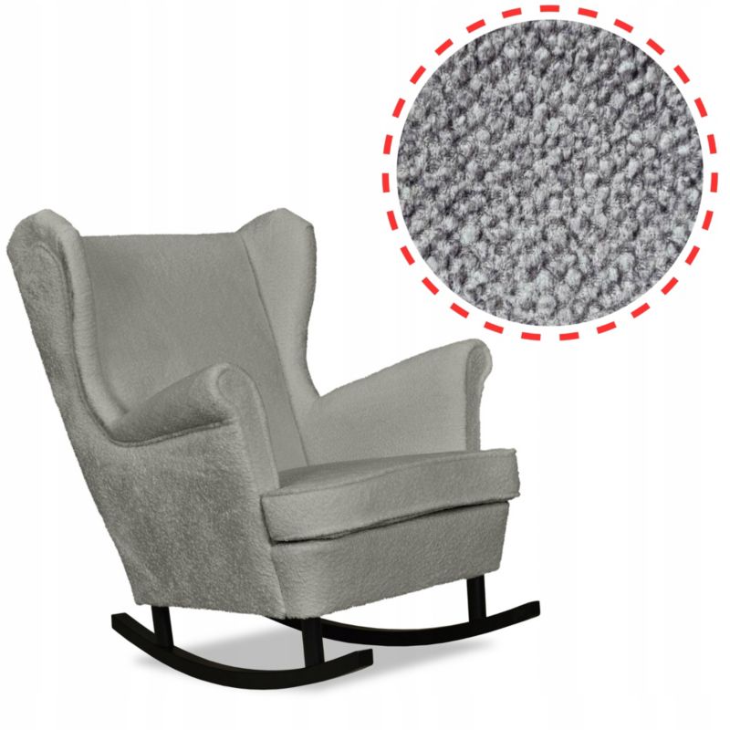 Fotel uszak do salonu bujany Family Meble Bella szary jasny 1szt