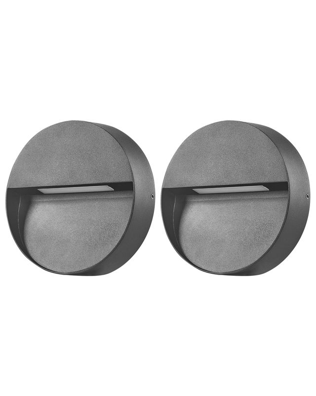 Zestaw 2 lamp ściennych zewnętrznych LED Pompton 15 cm Czarny 1 par.