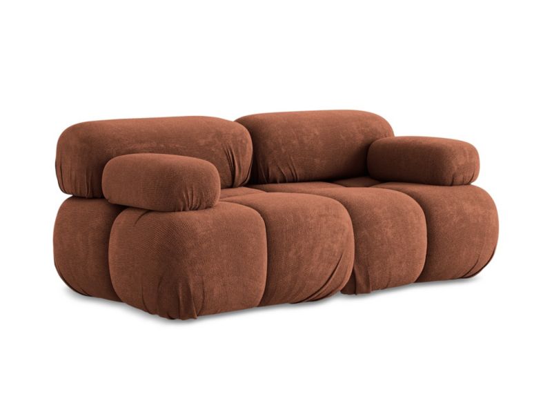 Modułowa sofa 2-osobowa LaMiaSofa SANREMO z tkaniny szenilowej 190x96 cm terakota 1 szt.