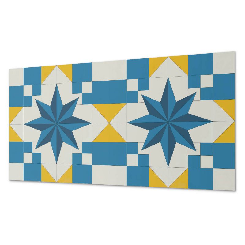 Paczka Kafelków Winylowych PCV ArtPrintCave 40x20 cm Geometryczny wzór gwiazdy 10 szt.