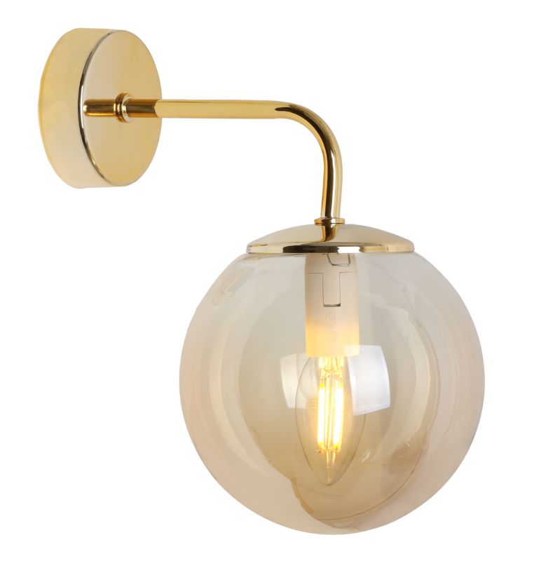 Lampa ścienna kinkiet Light Home LH Siena 1x E14 40W wiszący złoty klosz miodowy 1szt.